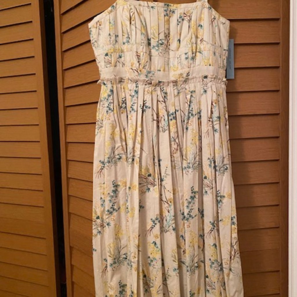 Antonio Melani Floral Tiffany Print Dress Oat/Pool Limoncello Size 4 Nwt